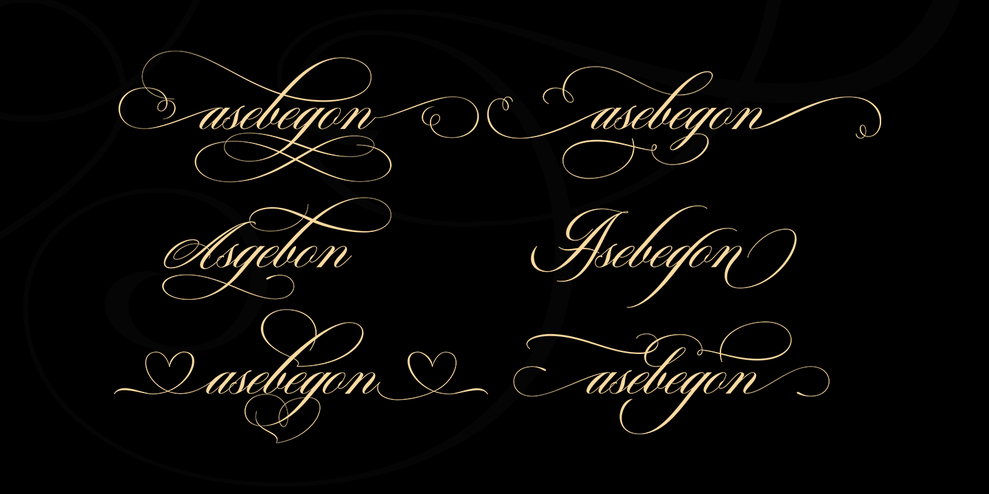 Przykład czcionki Bellisa Script Ornamen